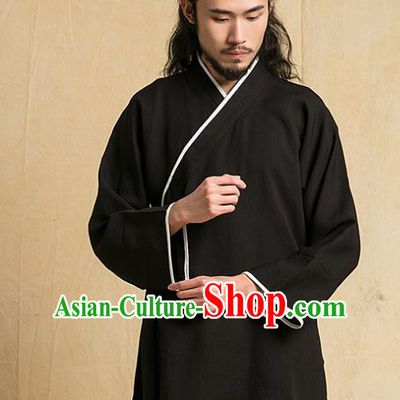 Top Grade Kung Fu Costume Martial Arts Training Black Linen Suits Gongfu Wushu Tang Suit Clothing for Men