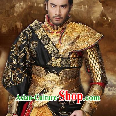 Chinese Ancient Three Kingdoms Period General Lv Bu Replica Costume Helmet and Armour for Men