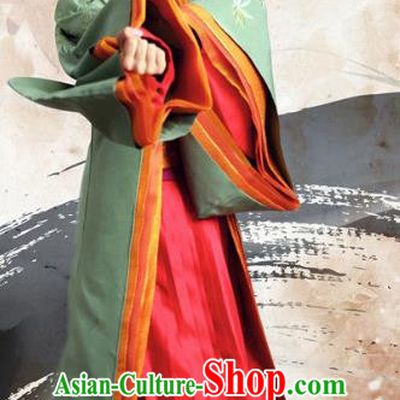 Chinese Ancient Three Kingdoms Dynasty Swordswoman Hanfu Dress Replica Costume for Women