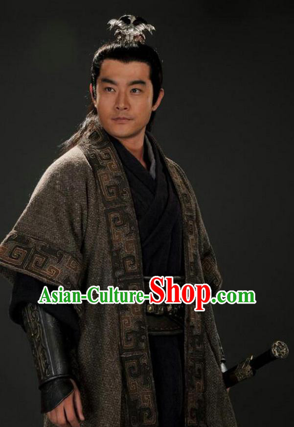 Chinese Ancient Three Kingdoms Period Wu Kingdom Military Counsellor Zhou Yu Replica Costume for Men