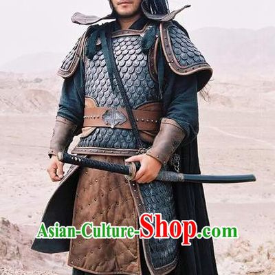 Chinese Ancient Qin Dynasty General Cui Replica Costume Helmet and Armour for Men