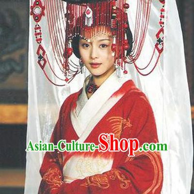 Chinese Ancient Qin Dynasty Palace Lady Wedding Hanfu Dress Replica Costume for Women