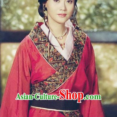 Chinese Ancient Qin Dynasty Imperial Consort Zhao Hanfu Dress Replica Costume for Women