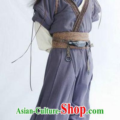 Chinese Ancient Qin Dynasty Swordsman Knight Replica Costume for Men
