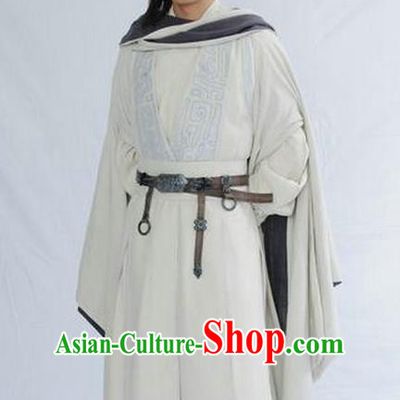 Chinese Ancient Qin Dynasty Swordsman Knight-errant Replica Costume for Men