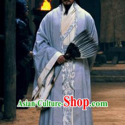 Chinese Ancient Three Kingdoms Period Shu Kingdom Prime Minister Zhuge Liang Replica Costume for Men