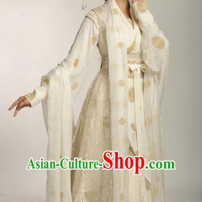 Ancient Chinese Han Dynasty Beauty Hanfu Dress Concubine Li Embroidered Replica Costume for Women