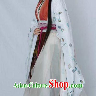 Ancient Chinese Qin Dynasty Imperial Concubine Li Hanfu Embroidered Replica Costume for Women