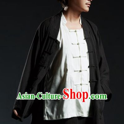 Chinese Kung Fu Martial Arts Black Suits Gongfu Tang Suits Costume Wushu Tai Chi Clothing for Men