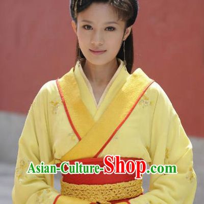 Traditional Chinese Warring States Period Wu Kingdom Imperial Concubine Xi Shi Hanfu Dress Embroidered Replica Costume for Women