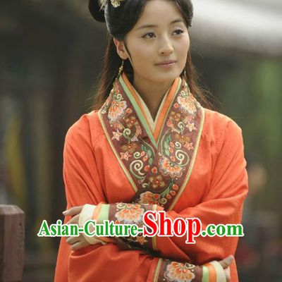 Traditional Chinese Ancient Warring States Period Palace Lady Hanfu Red Dress Embroidered Replica Costume for Women