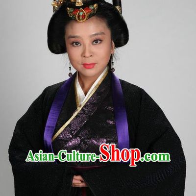 Traditional Chinese Ancient Warring States Period Kingdom Qin Imperial Concubine Embroidered Replica Costume for Women