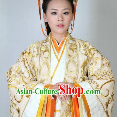 Traditional Chinese Ancient Warring States Period Wei Kingdom Princess Embroidered Replica Costume for Women