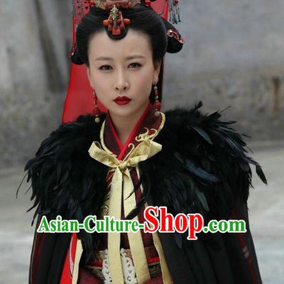 Traditional Chinese Ancient Warring States Period Qin Kingdom Princess Meng Ying Embroidered Replica Costume for Women