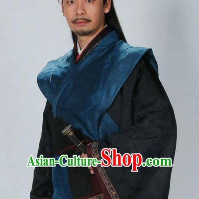 Traditional Chinese Ancient Warring States Period Qin State Prince Chu Liji Replica Costume for Men