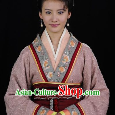 Traditional Chinese Ancient Warring States Period Palace Lady Zheng Dan Hanfu Red Dress Embroidered Replica Costume for Women