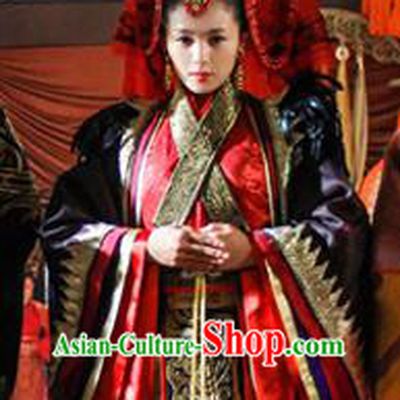 Traditional Chinese Ancient Qin Kingdom Queen Mi Zhu Wedding Dress Embroidered Replica Costume for Women
