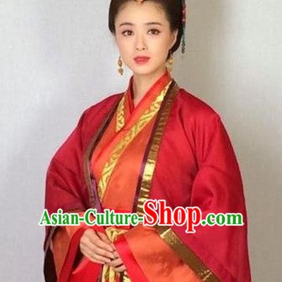 Traditional Chinese Ancient Chu Kingdom Imperial Concubine Ju Hanfu Dress Embroidered Replica Costume for Women