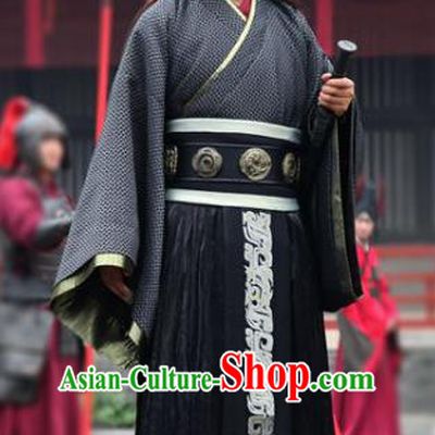 Traditional Chinese Ancient Qin State Royal Highness Chu Liji Replica Costume for Men