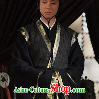 Traditional Chinese Ancient Qin State Eunuch Replica Costume for Men