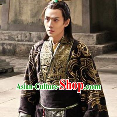 Traditional Chinese Ancient Qin State Prince Ying Zhu Replica Costume for Men