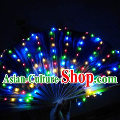 Professional Stage Performance LED Fans Pure Silk Hands Props