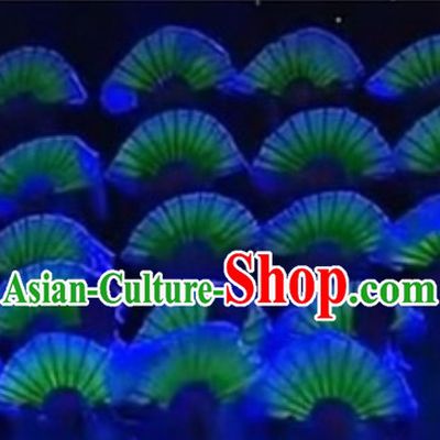Professional Stage Performance Luminous Dance Fans Glowing in Dark Dancing Fan Hands Props