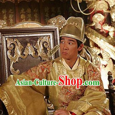 Ancient Chinese Tang Dynasty Emperor Embroidered Dragon Robe Replica Costume for Men