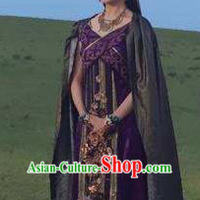 Chinese Ancient Han Dynasty Huns Princess Replica Costume for Women