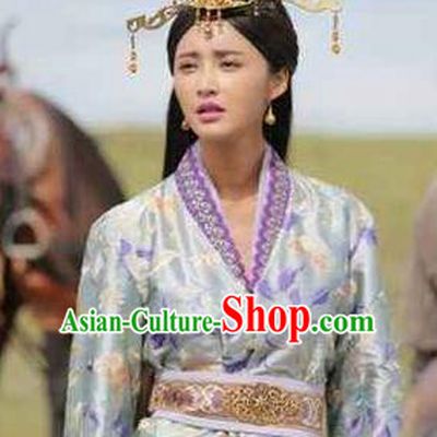 Chinese Ancient Han Dynasty Palace Princess Jie You Replica Costume for Women
