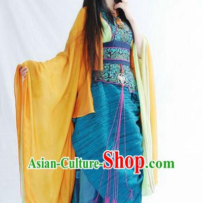 Chinese Ancient Chu Dynasty Imperial Concubine Yuji Replica Costume Hanfu Dress for Women