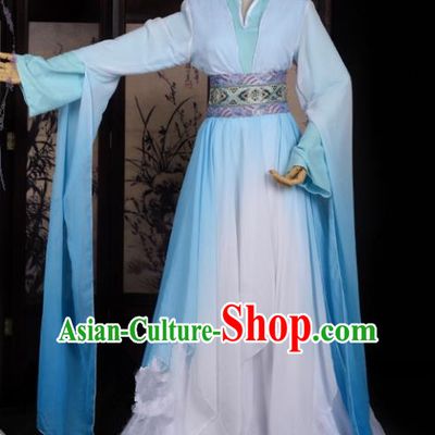 Chinese Ancient Palace Princess Costume Cosplay Fairy Blue Dress Hanfu Clothing for Women