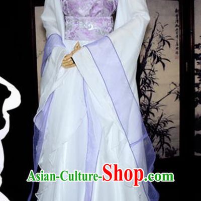 Chinese Ancient Palace Princess Costume Cosplay Swordswoman Purple Dress Hanfu Clothing for Women