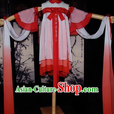 Chinese Ancient Young Lady Costume Cosplay Swordswoman Red Dress Hanfu Clothing for Women