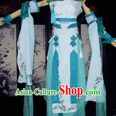 Chinese Ancient Female Knight Embroidered Costume Cosplay Swordswoman Dress Hanfu Clothing for Women