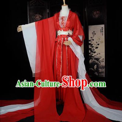 Chinese Ancient Female Knight Embroidered Wedding Costume Cosplay Princess Red Dress Hanfu Clothing for Women