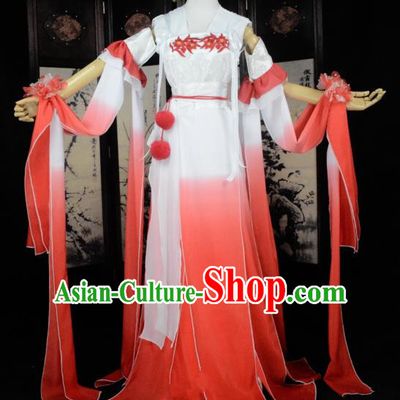Chinese Ancient Female Knight Costume Cosplay Princess Red Dress Hanfu Clothing for Women