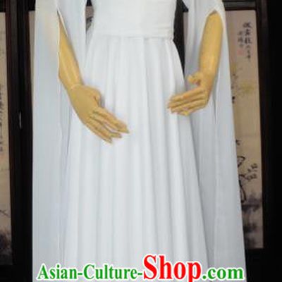 Chinese Ancient Female Knight Little Dragon Maiden Costume Cosplay Princess Fairy White Dress Hanfu Clothing for Women