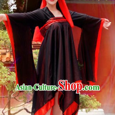 Chinese Ancient Young Lady Costume Cosplay Female Swordsman Black Dress Hanfu Clothing for Women