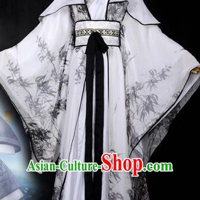 Chinese Ancient Palace Princess Costume Cosplay Tang Dynasty Swordswoman Printing Bamboo Dress Hanfu Clothing for Women