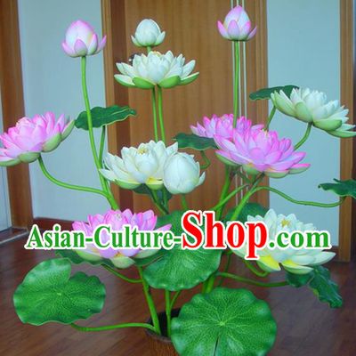 Traditional Handmade Chinese Lotus Flowers Lanterns Electric Lamps Buddhism Desk Lamp