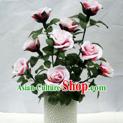 Traditional Handmade Chinese Rose Lanterns Electric LED Lights Lamps Desk Lamp Decoration