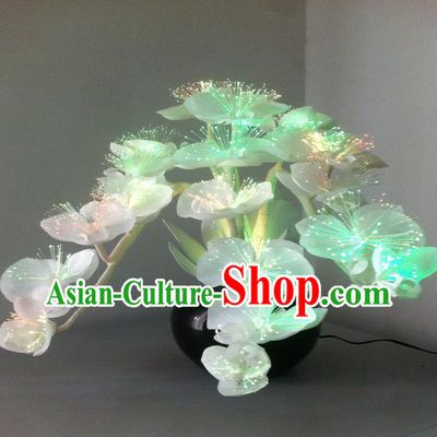 Traditional Handmade Chinese Bonsai Butterfly Orchid Lanterns Electric LED Lights Lamps Desk Lamp Decoration