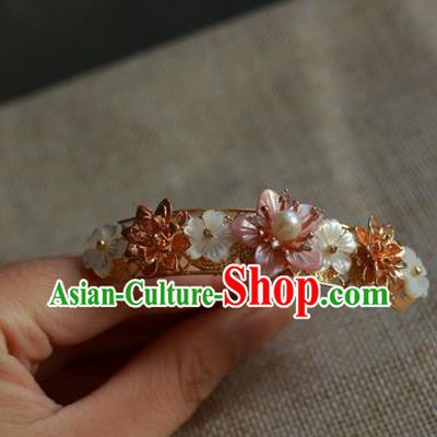 Traditional Chinese Ancient Shell Flowers Hair Stick Classical Hair Accessories Handmade Hairpins for Women