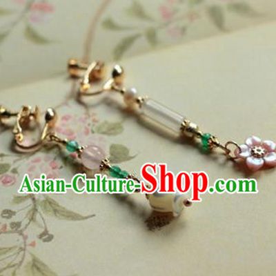 Traditional Chinese Ancient Handmade Earrings Hanfu Eardrop for Women