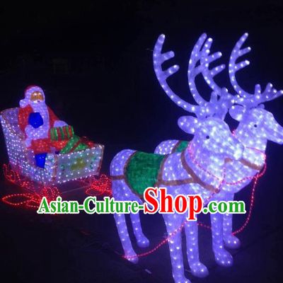 Traditional Handmade Christmas Electric LED Lights Lamps Elk Lamp Decoration