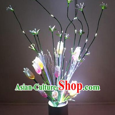 Traditional Handmade Chinese Tulip Flowers Lanterns Electric LED Lights Lamps Desk Lamp Decoration