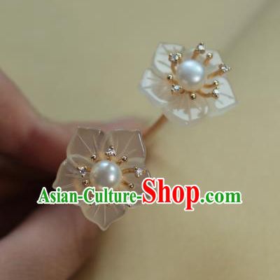 Traditional Chinese Ancient Handmade Classical Hair Accessories Shell Flowers Hairpins for Women