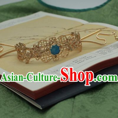 Traditional Chinese Ancient Hairdo Crown Classical Hair Accessories Handmade Tassel Hairpins for Women