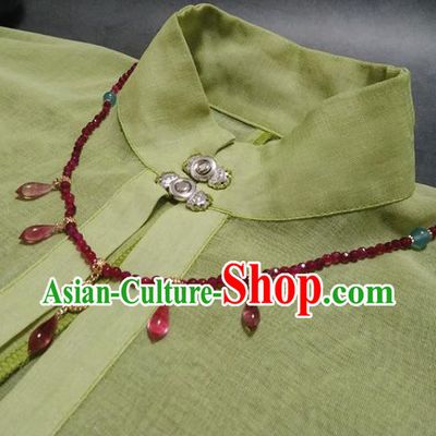 Traditional Chinese Ancient Handmade Necklace Hanfu Red Beads Necklets for Women